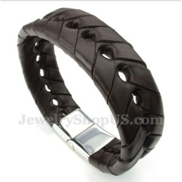 Men's Titanium Leather Bracelet