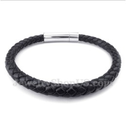 Men's Titanium Leather Bracelet