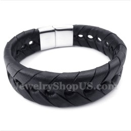 Men's Titanium Leather Bracelet