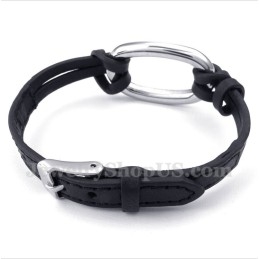 Men's Titanium Leather Bracelet