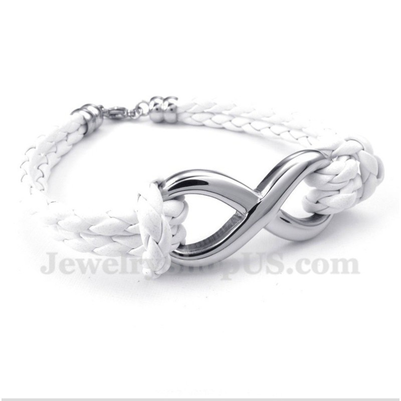 Men's Titanium Infinity Symbol Leather Bracelet Men's Titanium Infinity Symbol Leather Bracelet