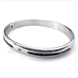 Men's Titanium Black Cable Diamond Bracelet
