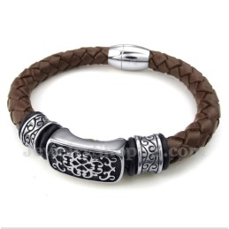 Men's Titanium Leather Bracelet