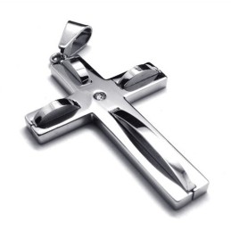 Fashion Wave Cross Titanium Pendant