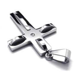 Fashion Wave Cross Titanium Pendant
