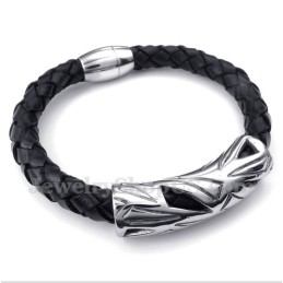 Men's Titanium Leather Bracelet