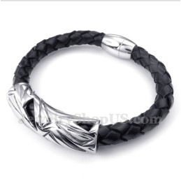 Men's Titanium Leather Bracelet