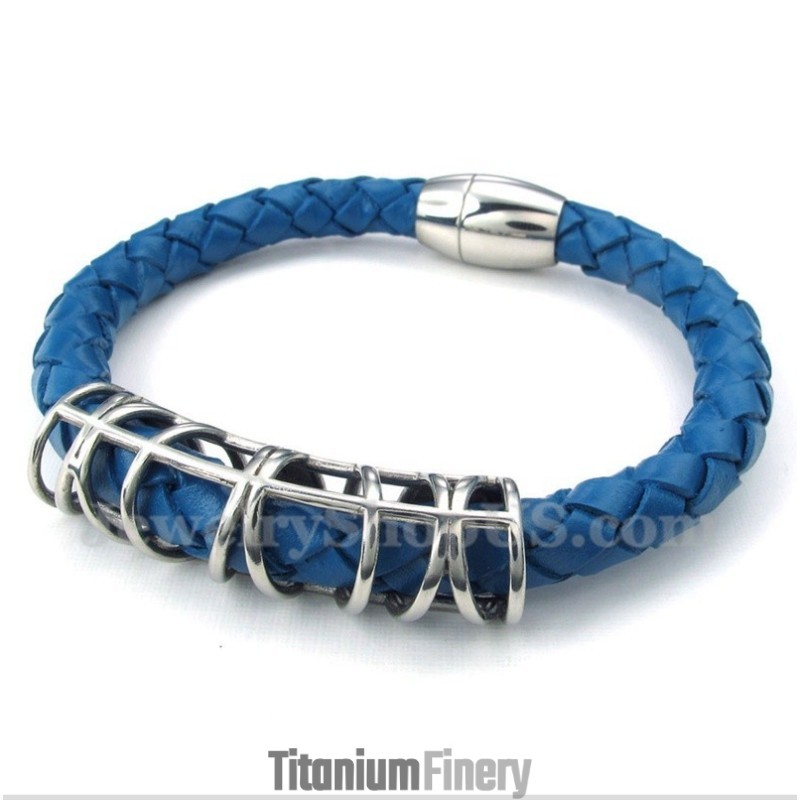 Men's Titanium Leather Bracelet Men's Titanium Leather Bracelet