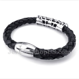 Men's Titanium Leather Bracelet