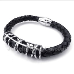 Men's Titanium Leather Bracelet