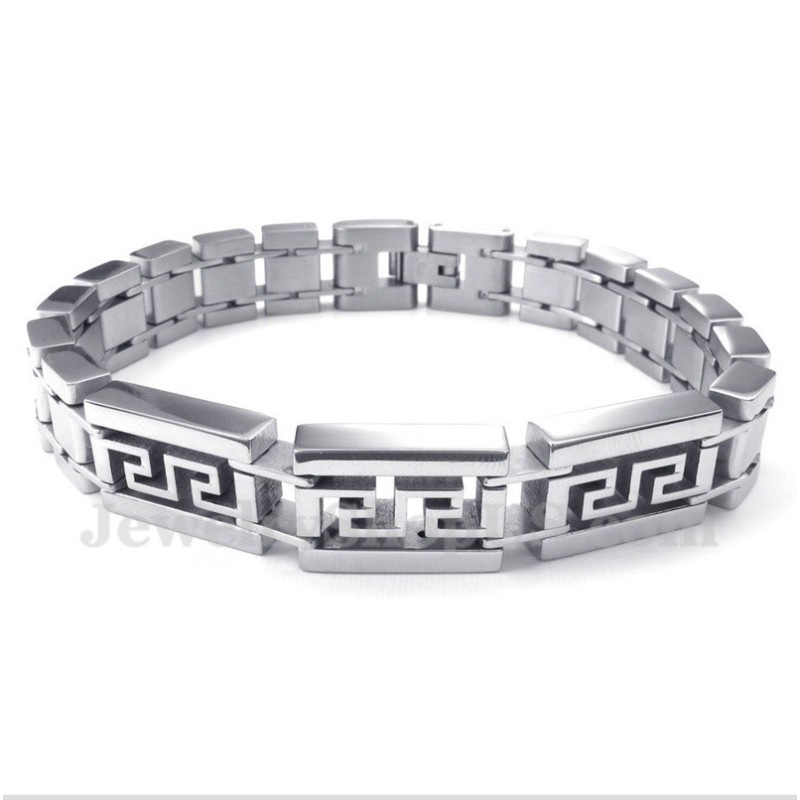 Men's Titanium Greek Meander Pattern Bracelet Men's Titanium Greek Meander Pattern Bracelet