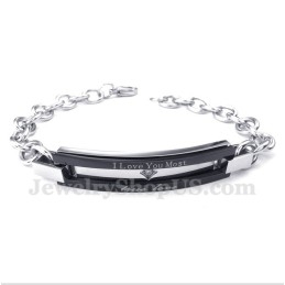 Men's Titanium Black Couple'S Bracelet