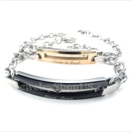 Men's Titanium Black Couple'S Bracelet