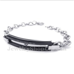 Men's Titanium Black Couple'S Bracelet