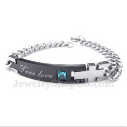 Men's Titanium Diamond Couple'S Bracelet