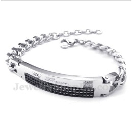 Men's Titanium Black Diamond Mens Couple'S Bracelet