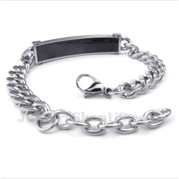 Men's Titanium Black Diamond Mens Couple'S Bracelet