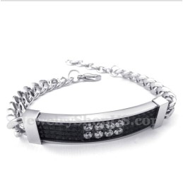Men's Titanium Black Diamond Mens Couple'S Bracelet