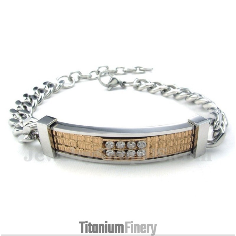 WoMen's Titanium Gold Diamond Couple'S Bracelet WoMen's Titanium Gold Diamond Couple'S Bracelet