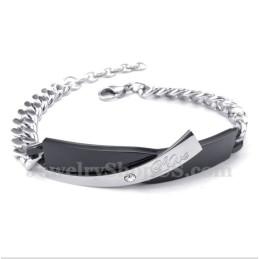 Men's Titanium Black Mens Couple'S Bracelet