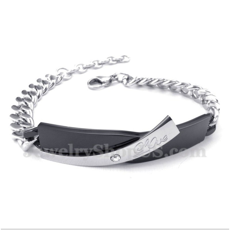Men's Titanium Black Mens Couple'S Bracelet Men's Titanium Black Mens Couple'S Bracelet