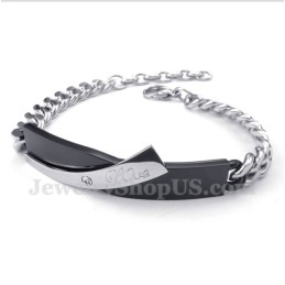 Men's Titanium Black Mens Couple'S Bracelet