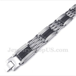 Men's Titanium Greek Meander Pattern Bracelet