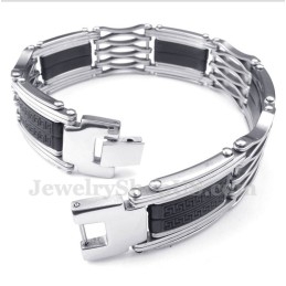 Men's Titanium Greek Meander Pattern Bracelet