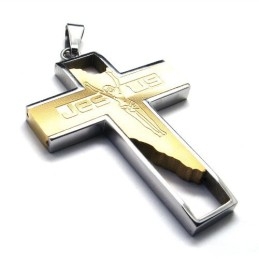 Jesus Cross Titanium Pendant (Golden)