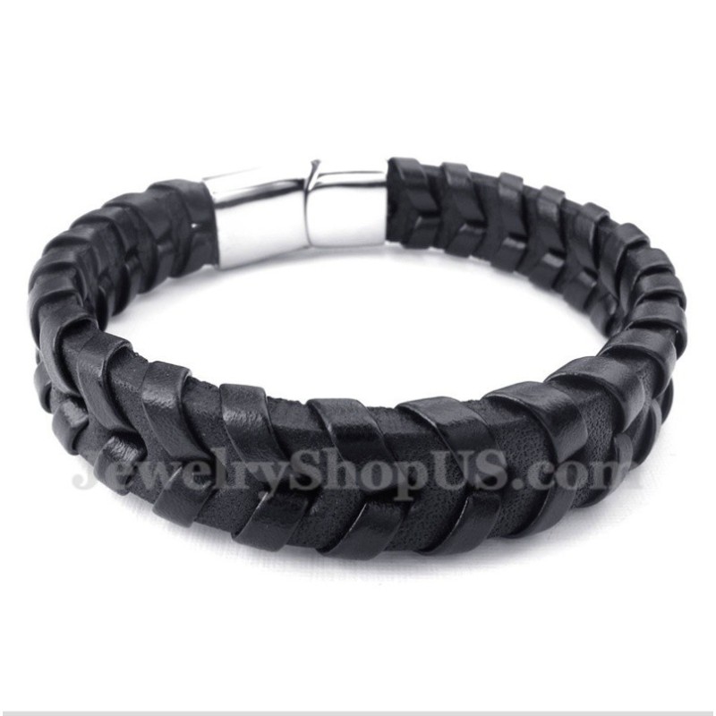 Men's Leather Titanium Bracelet Men's Leather Titanium Bracelet