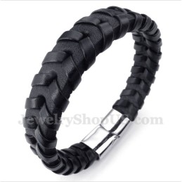 Men's Leather Titanium Bracelet