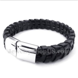 Men's Leather Titanium Bracelet