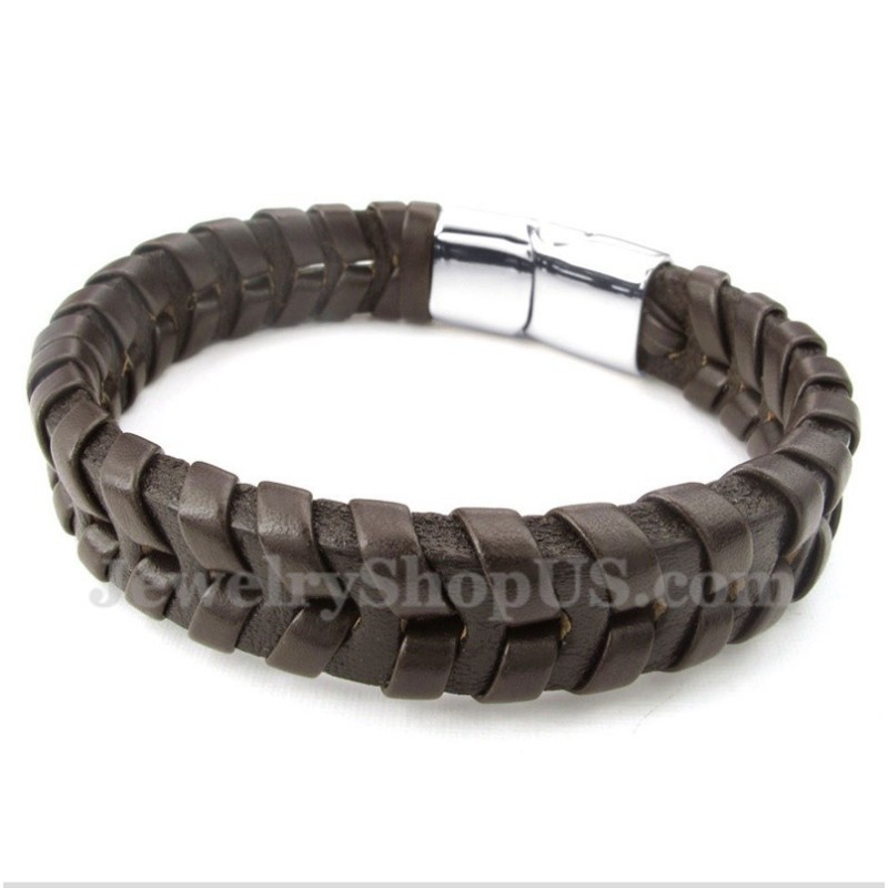 Men's Leather Titanium Bracelet Men's Leather Titanium Bracelet
