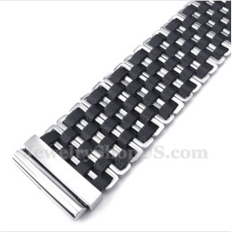 Men's Leather Titanium Bracelet