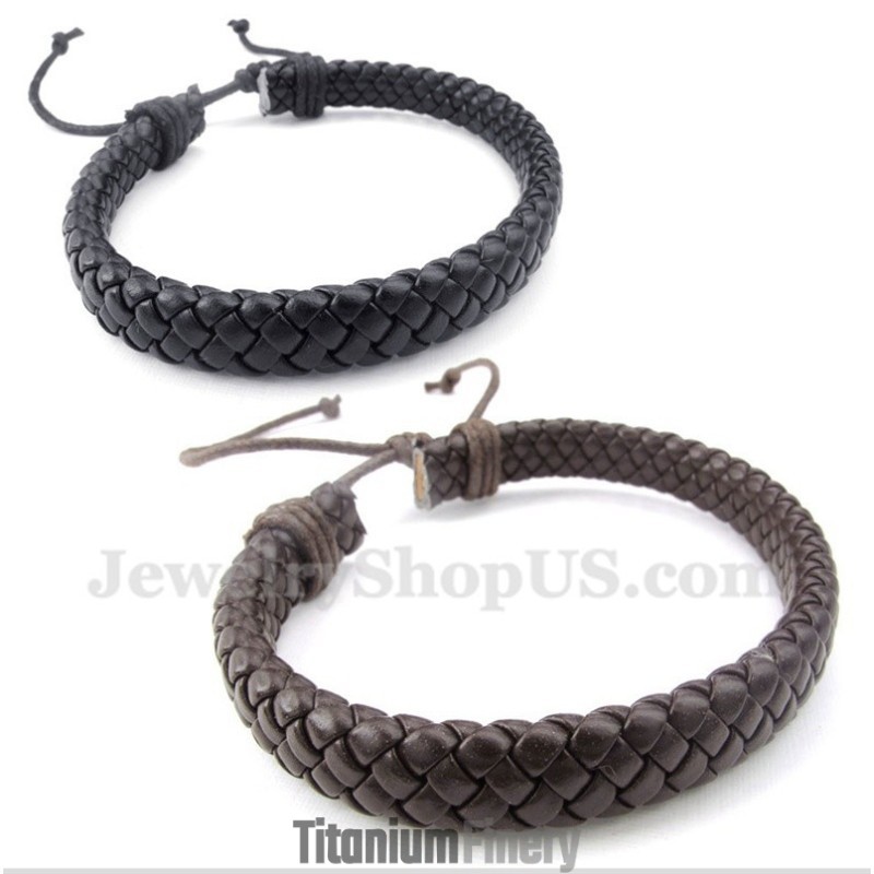 Men's Leather Titanium Bracelet Men's Leather Titanium Bracelet