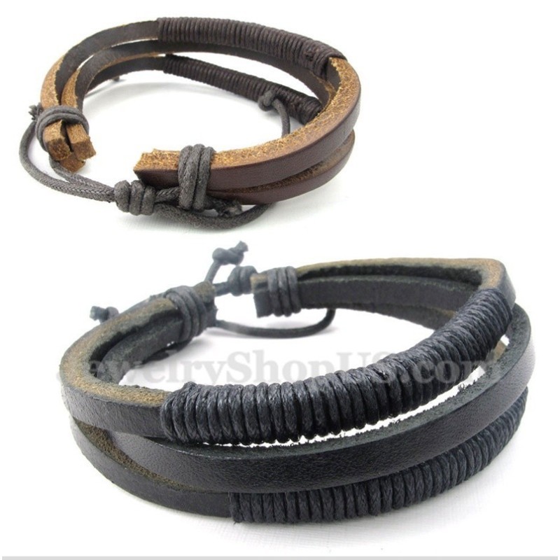 Men's Leather Titanium Bracelet Men's Leather Titanium Bracelet