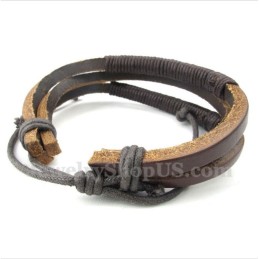 Men's Leather Titanium Bracelet