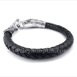 Men's Leather Titanium Bracelet