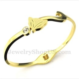 Men's Titanium Gold Fox Bracelet