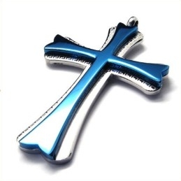 New Style Cross Titanium Pendant (Blue)