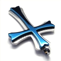 New Style Cross Titanium Pendant (Blue)