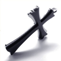 New Style Cross Titanium Pendant (Black)