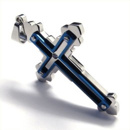 Fashion Cross Titanium Pendant (Blue)