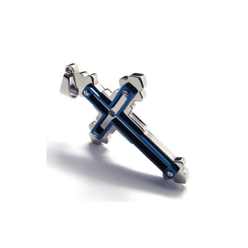 Fashion Cross Titanium Pendant (Blue) Fashion Cross Titanium Pendant (Blue)