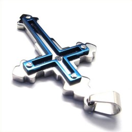 Fashion Cross Titanium Pendant (Blue)