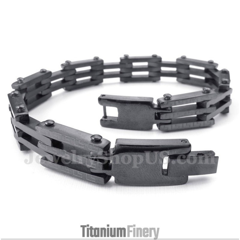 Men's Titanium Greek Meander Pattern Bracelet Men's Titanium Greek Meander Pattern Bracelet