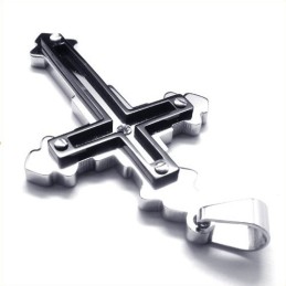 Fashion Cross Titanium Pendant (Black)