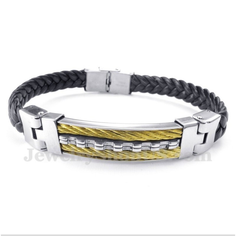 Men's Titanium Leather Bracelet Men's Titanium Leather Bracelet