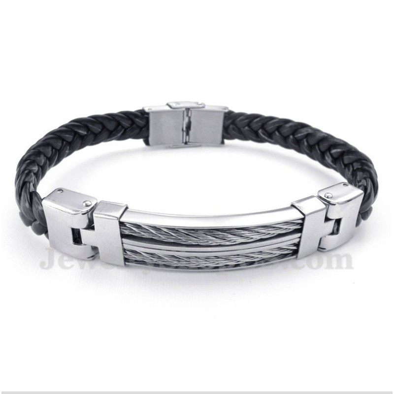 Men's Titanium Leather Bracelet Men's Titanium Leather Bracelet