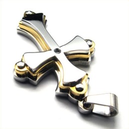 There Layers Cross Titanium Pendant (Golden)
